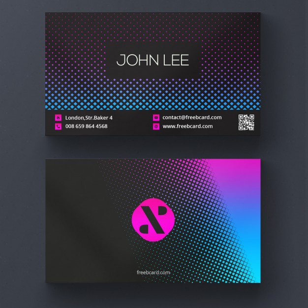 Modern business card with vibrant colors Free Psd. See more inspiration related to Logo, Business card, Mockup, Business, Abstract, Card, Template, Office, Visiting card, Presentation, Stationery, Corporate, Mock up, Company, Modern, Branding, Visit card, Identity and Brand on Freepik.