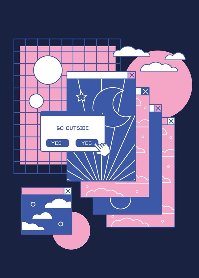 "Computer tabs" Poster Print on metal by Sam Kal