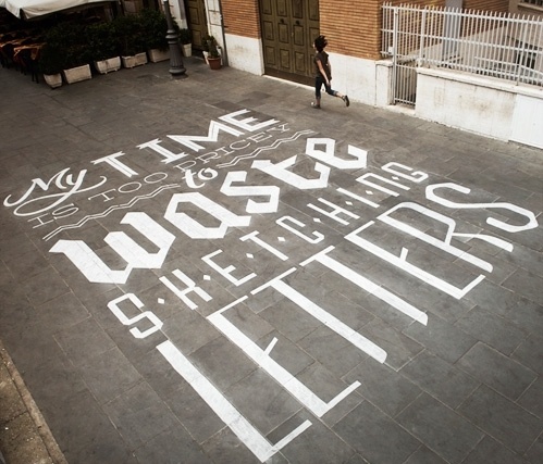 this isn't happiness™ (We Love Typography), Peteski #outside #waste #chalk