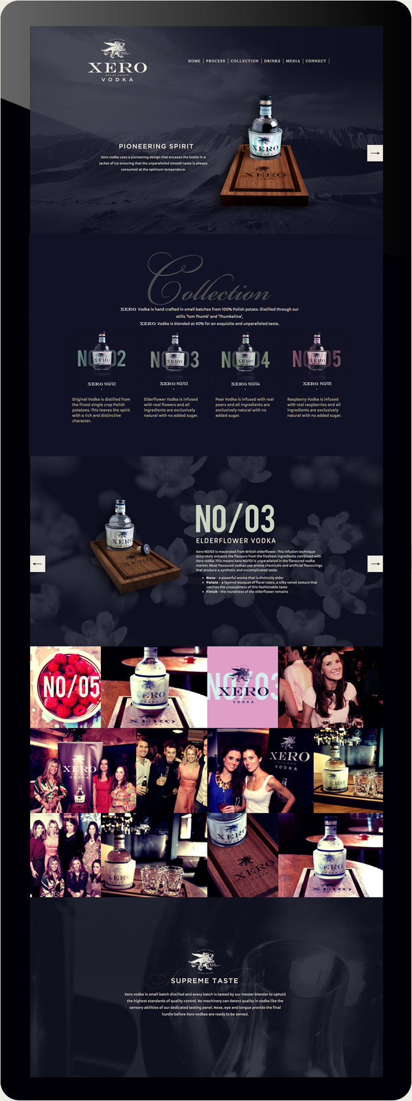 Project 53 UK Design Agency Leeds and London #website #digital #vodka #webdesign #dark #blue #web