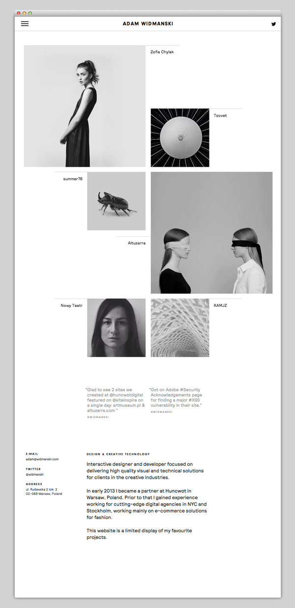 Adam Widmanski #layout #website #web #web design