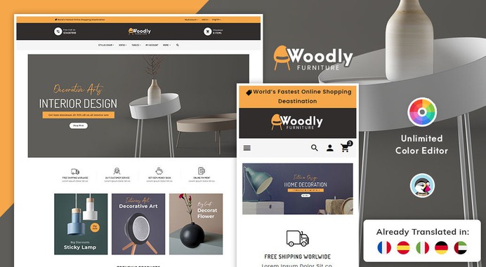 #Woodly - #Home #Crafts & #Furniture - #Prestashop #Responsive #Theme | #TemplateTrip #eCommerce #Website #Design #Template
