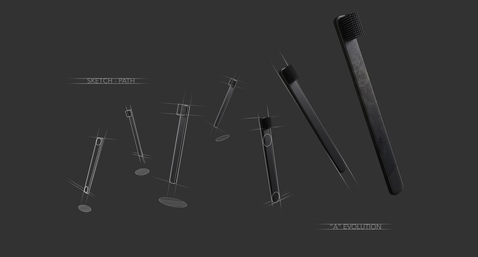 Minimal Toothbrush Alphabet Collection - skech - path - Evolution