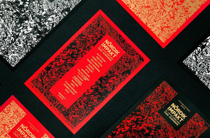 nordik impakt culture festival red gold golden poster print form abtract murmure design inspiration designblog mindsparklemag www.mindsparkl