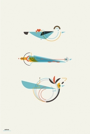 Leandro Castelao / 3 Birds #birds #illustration #design #graphic