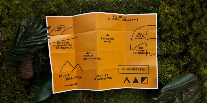The map for survival, styled image in the business jungle. Image for Brand vs Wild, a survival guide for businesses | Photographed and designed by Brittany Byrne