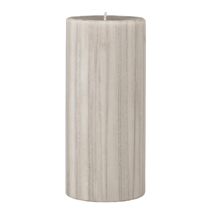 Marbled Pillar Creamy Vanilla & Coconut Scented Candle, 15 x 7 cm
