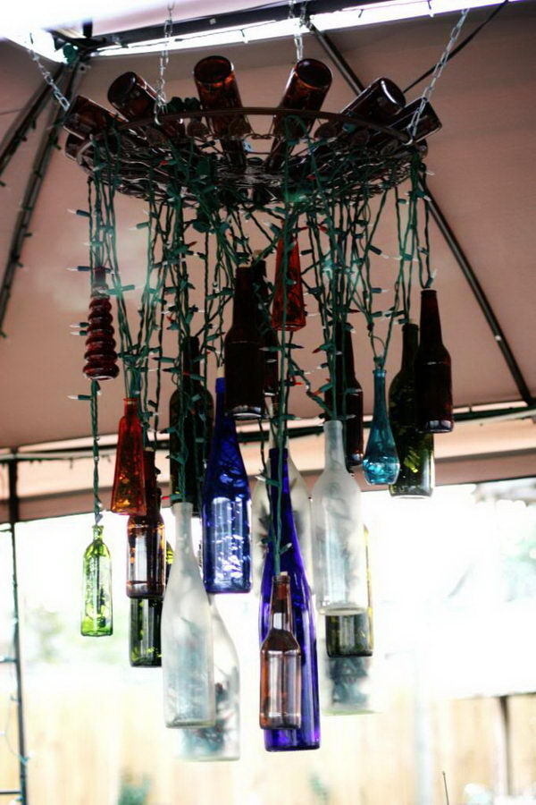 25 Creative Wine Bottle Chandelier Ideas #chandelier #light #wine #bottle