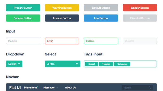 So neat and so clean flat web design by Flat UI Pro kit.