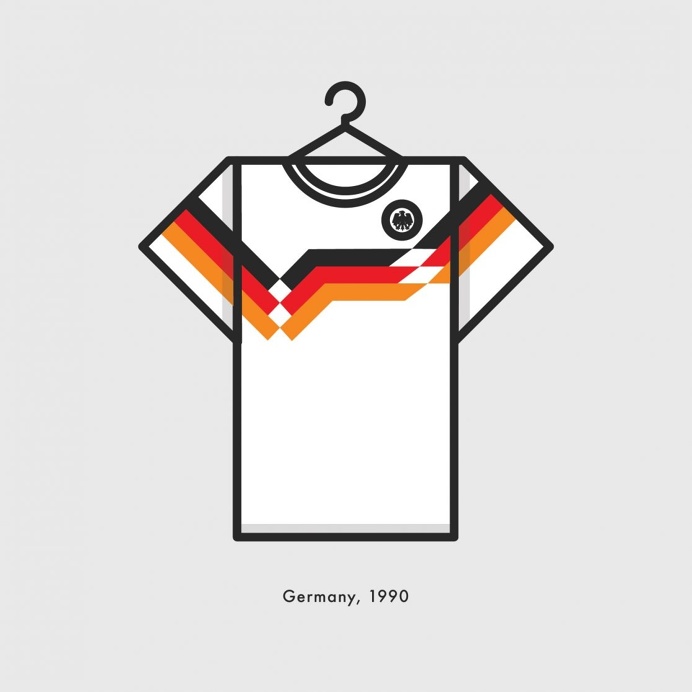 Germany World Cup Winning Football Kit 1990 - Minimal Illustration by Lucas Jubb