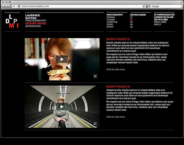 Laurence Dutton #website #moving #design #image
