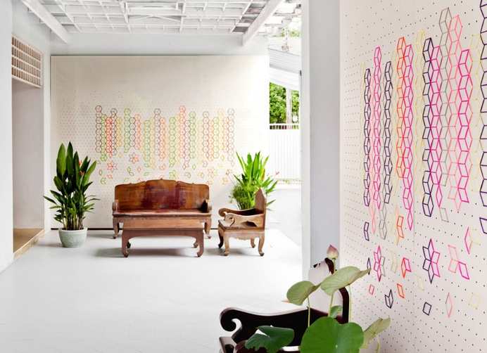 Embroidered Flower Lobby by Tripasai Architect - www.homeworlddesign. com (4) #design #decor