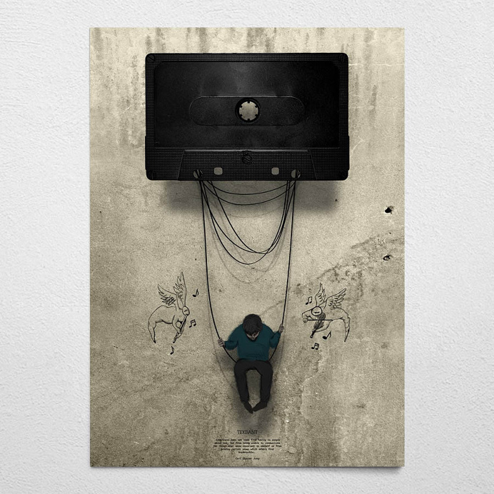 #tekbant #beige #poster #wallart #gustavjung #cassette #tape