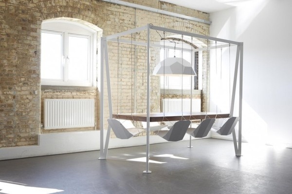 Swing Table by Duffy London #table #minimal #swinging #chairs