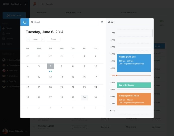 Rushtax-calendar #dashboard
