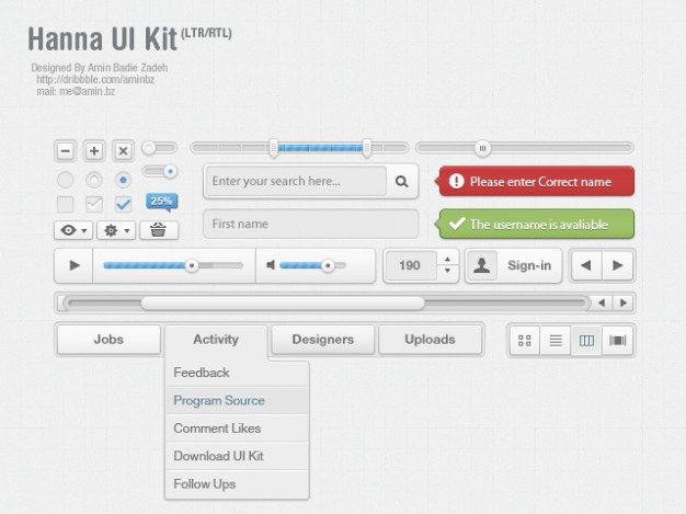 Gray ui kit psd material Free Psd. See more inspiration related to Menu, Music, Box, Text, White, Text box, Radio, Search, Ui, Drop, Buttons, Gray, Psd, Material, Switch, Navigation, Ui kit, Checkbox, Player, Down, Search box, Horizontal, Kit, Tooltip, Input, Sliders, Radio buttons, Text input and Drop down on Freepik.