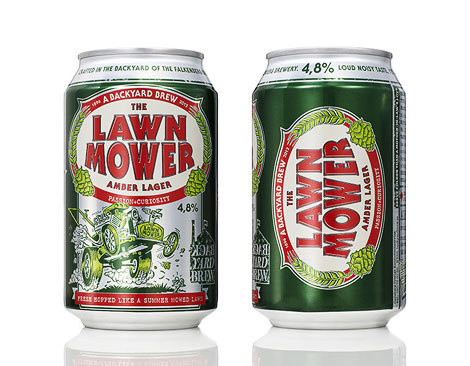 Lawn Mower Amber Lager Cans #beer #can #label #packaging