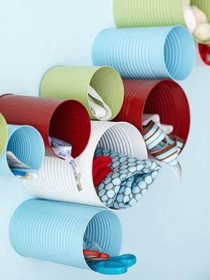 Tin Cans for Office Supplies #storage #tin #can