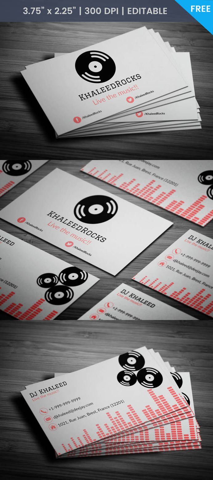 Free Dj Khaleed Business Card Template