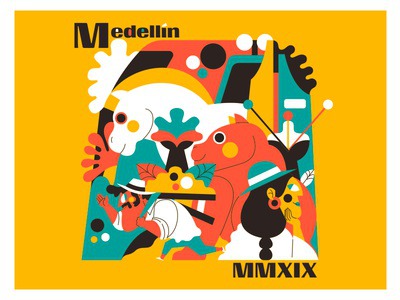 MEDELLÍN MMXIX colombian colombia color palette vector jhonny núñez ilustración illustration