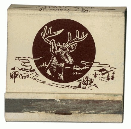 TroutRun_F-440x432.png 440×432 pixels #deer #illustration #brown #vintage #matchbook