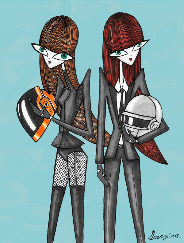 Girly Daft Punk #mexico #illustration #daftpunk #music #fashion