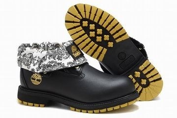 Timberland Roll Top Boot Black White Gold Mens #shoes