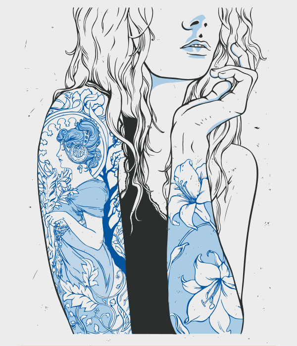 Illustrations idea #343: Arts Recrafted Poster Illustration on Behance #illustration #tattoo #girl