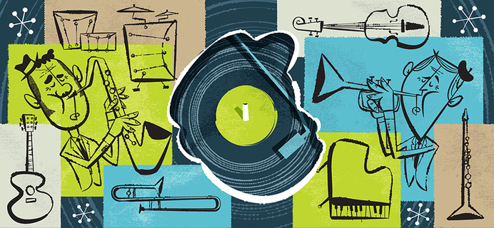 Chris Sandlin for Mailchimp #caricature #billboard #jazz #illustration #vintage #mailcimp #music