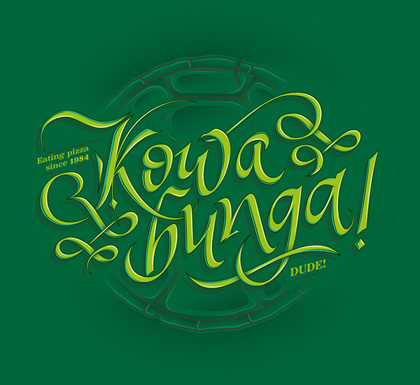 Kowabunga! by Enisaurus #lettering #typography