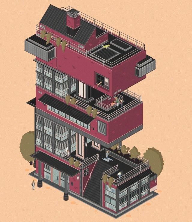 Animated Architectural Letterforms_2 #illustration #building