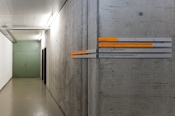 büro uebele // institute of electrical engineering, building 2, stuttgart university signage system, redesign stuttgart-vaihingen, 2012