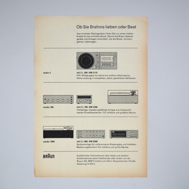 Braun advertisement 1965 via www.dasprogramm.org