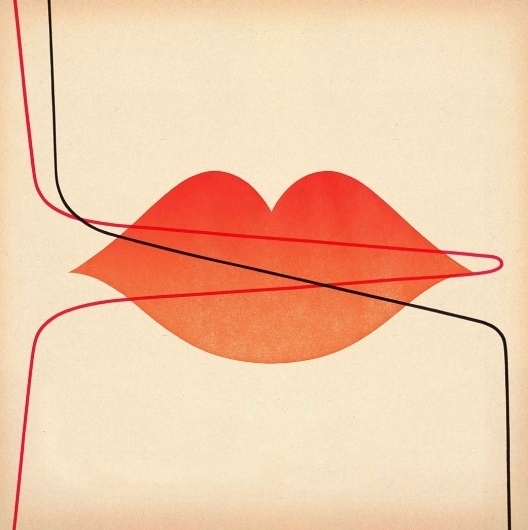 Yellowire_Booklet_11_Jimmy_Turrell.jpg (1041×1044) #lines #red #lips #illustration #graphics