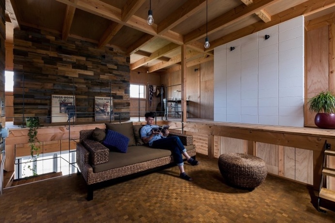 New house designed to look like a renovated warehouse