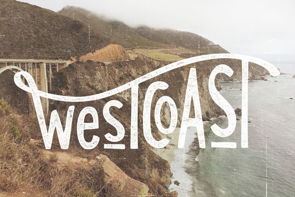Fresh From The Dairy: West Coast #west #roller #design #graphic #sea #photography #type #beach #coaster #coast #typography
