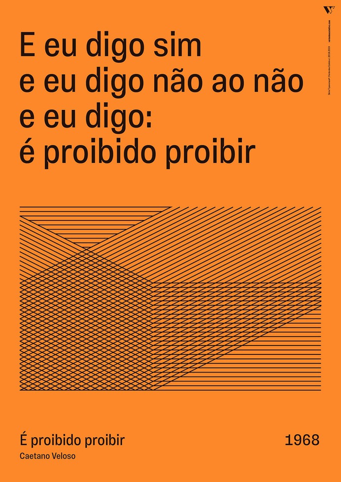 Tipoversos Identity - Mindsparkle Mag Lyrics are the visual and textual manifestation of a song and inspire Tipoversos, a series of 15 posters about brazilian music with lyrics that bring reflection, protest and a certain dose of hope. This beautiful project was designed by Johnny Brito. #logo #packaging #identity #branding #design #color #photography #graphic #design #gallery #blog #project #mindsparkle #mag #beautiful #portfolio #designer