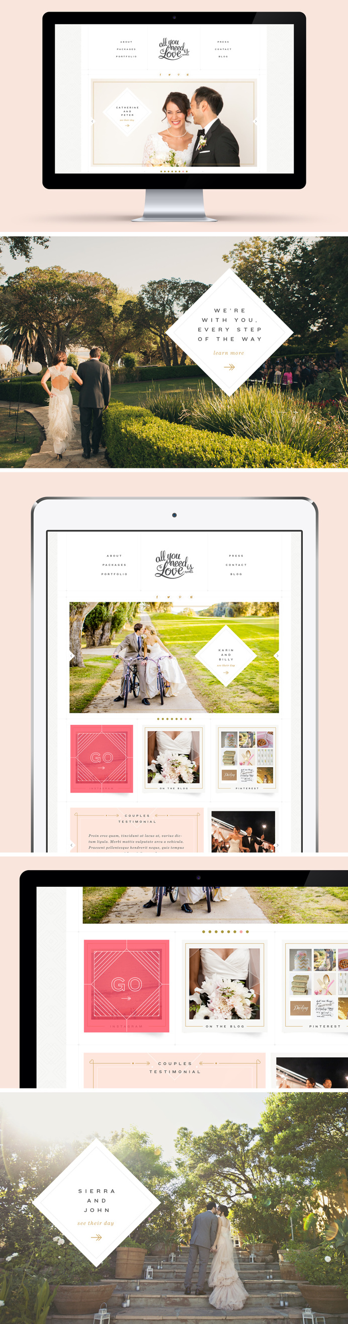 All You Need is Love Events Website Design - One Plus One Design #Website #Design #BrandIdentity #Branding