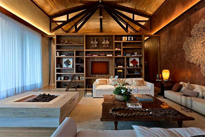 Luxurious Casa Nova Lima with Dramatic Landscape Compositions casa nova lima beautiful wooden cladding #interior #design #living #decor #home #room