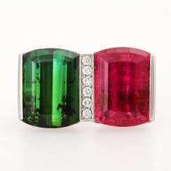 MAX KEMPER Ring with 1 rubellite, approximately 10 ct. and