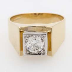 Damen- / Herrenring m. 1 Brilliantenant ca. 1ct