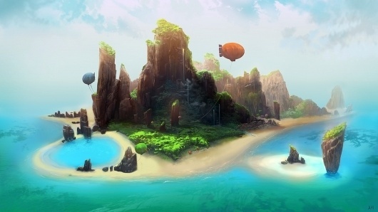 Welcome to Pupua Islands by ~ani-r on deviantART #island #illustration #color