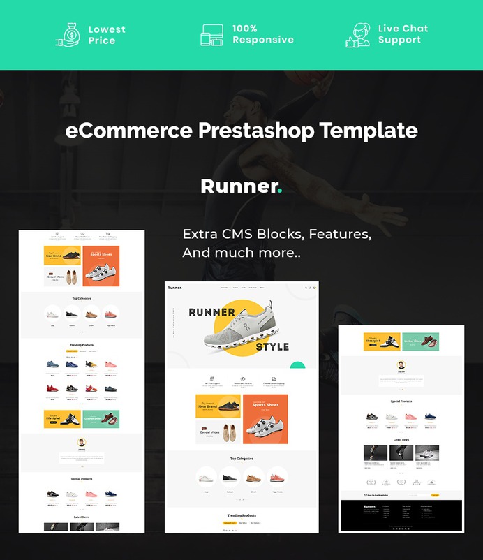 #Runner - #Sports #Shoes & #Footwear - #Prestashop #Responsive #Theme | #TemplateTrip #eCommerce #Website #Design #Template