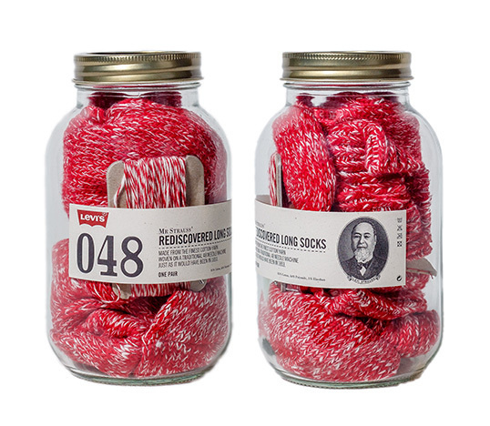 lovely-package-levis-basics-1 #red #packaging #levis #jar #socks