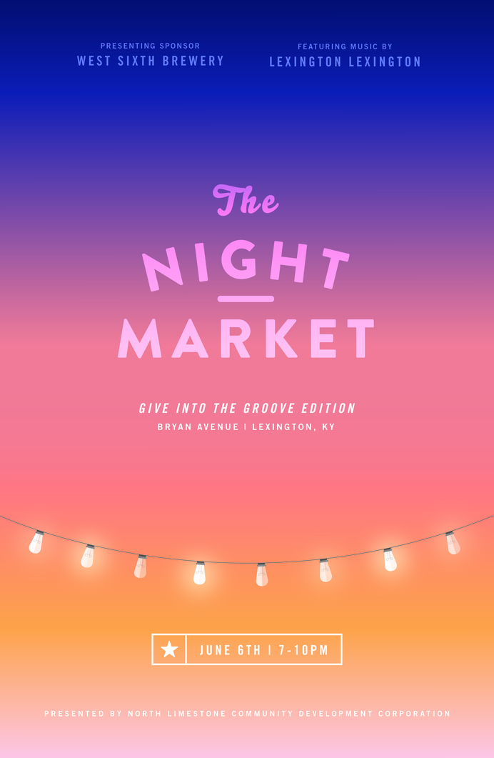 NightMarket_June #market #event #astrology #design #publicity #night #kentucky #poster #groove #light #moon