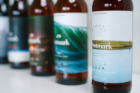 postmark, beer, culture, reflective, bottle