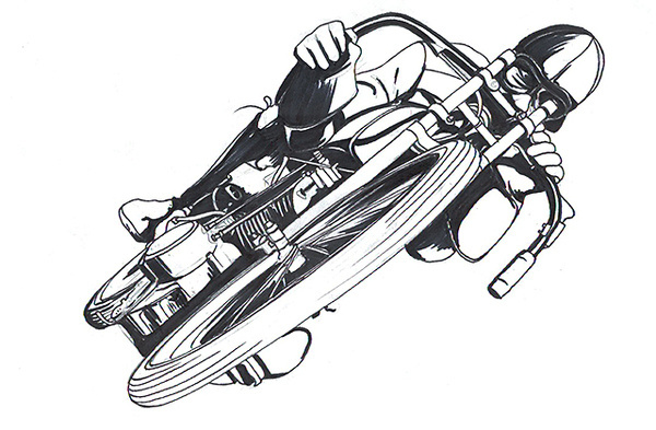 Spacecraft Clothing Varsity Crime Wave #illustration #graphic #motorcycle #process