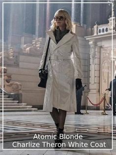 Charlize Theron has been appreciated by All Her Fans on the Globe, and so did Her White Coat She Played an Amazing Character as Spy for Lorraine Broughton. #atomicblonde #charlizetherono #whitecoat #lorrainebroughton #filmcoat #femalecoat #fashion #fashionforwomen #giftsforher