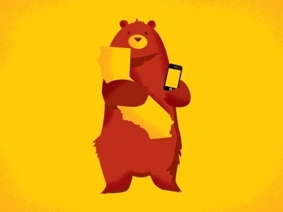 Dribbble - I am a bear, I do not understand what I am holding by Anna Hurley #illustration #bear #california #anna hurley