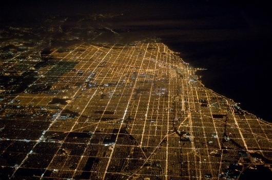 All sizes | Chicago at night, from 36,000 feet | Flickr - Photo Sharing! #urban #chicago #city #lights #night #grid